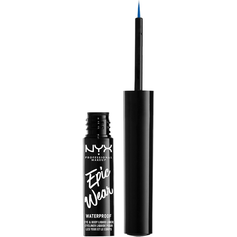 NYX Professional Makeup,Epic Wear, Delineador Líquido de Ojos, Black, 3.5ML