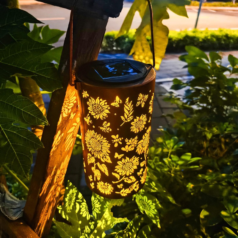Deco&Dot Solar Lanterns Outdoor, Waterproof Hanging Solar Lantern Garden Decor,