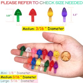 154/Pack Ceramic Christmas Tree Replacement Lights Includes New Bulbs Fixing Adhesive That Won't Damage Porcelain, Medium Flame Twist and Ice Cream Pegs Ornament, 7 Colors