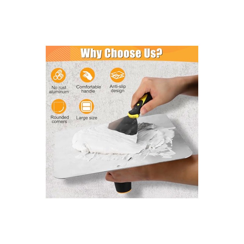 AOZBZ Aluminium Plastering Hawk, Mortar Board Holder Home Finishing Plastering