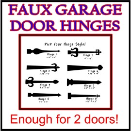 Unbranded Decorative Garage Door Faux Hinges Hardware Kit Household 8 Pcs vinyl adhesive - Hinge 5