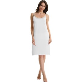 Trifolium Premium Cooling Full Slip for Women Petticoat 23 Inch White UK 14-16 Factory Label L (1839-23IN-14-16-L-WT)