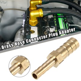 X AUTOHAUX 2 Pcs 8mm-5mm Straight Shaped Hose Barb Brass Hose Fitting Connector