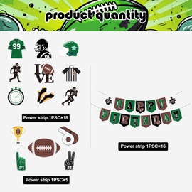39 piece set 2 Birthday Banners, 18 Spiral Cards, 5 Honeycomb Cards - Football Party Favors & Decorations for Indoor/Outdoor Parties, Schools, Families, Festivals, Match Days - Football Birthday Party Decorations, Football Decorations for Party, Football