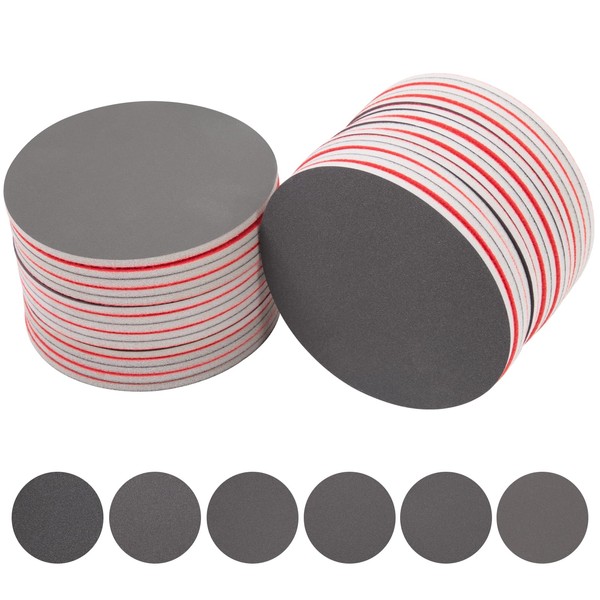 Renkese 30Pcs 6 Inch Foam Sanding Discs Hook and Loop,Round