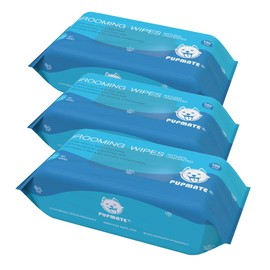 PUPMATE All Natural Pet Grooming Wipes, 100 Fresh Counts, Extra Moist & Thick, Natural Wipes for Dogs & Cats, Puppies & Kittens (Pack of 3)