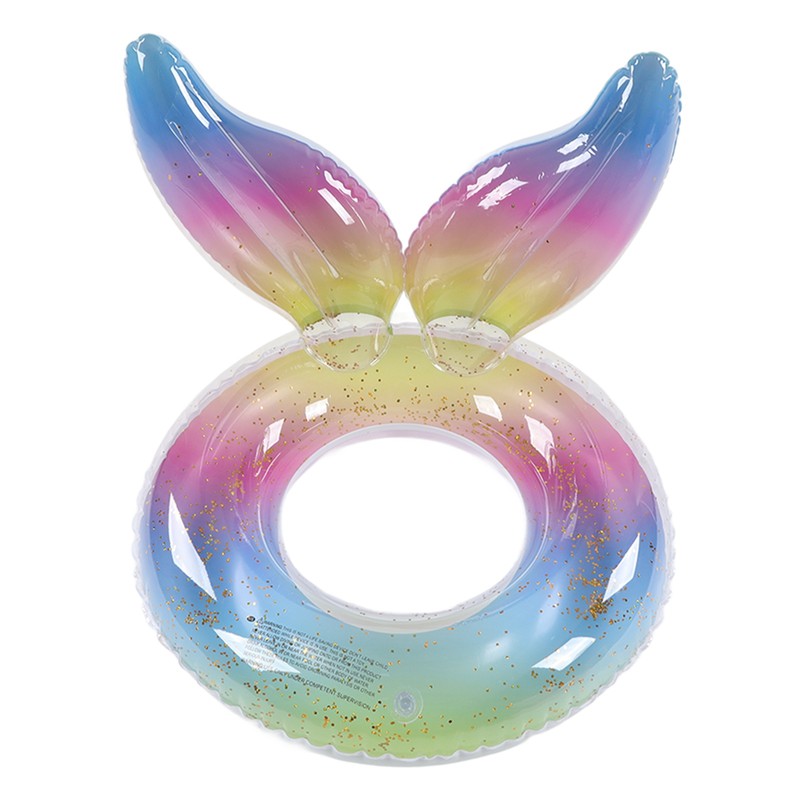 Swimming Ring Sparkling Sequins Rainbow Gradient Wings Swimming Ring Summer
