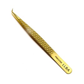 LLBA Lash Tweezer Professional Volume False Lash Application Tool | Multi Shapes & Purposes Tweezers | Non-Slip Grip Tweezers for Volume, Isolation & Classic Lashes (Gold, Pinch'em Volume)