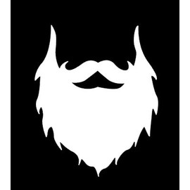 LLI Beard Decal Vinyl Sticker | Cars Trucks Vans Walls Laptop | White | 5.5 x 4.5 in | LLI777