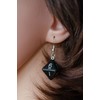 Miniblings 8 Sided Dice Earrings Black Handmade Fashion Jewellery I