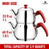 Hakan Stainless Steel Double Bondy Tea Pot Set with Self