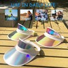 5 Pack Womens Visor Sun Hat Golf Cap Iridescent Reflective