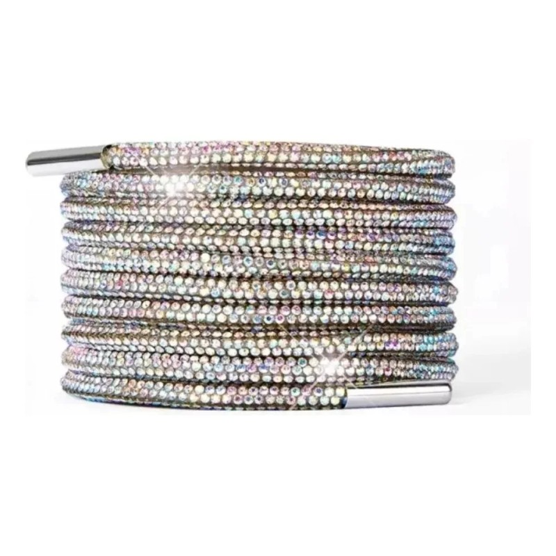 KFMX Agujetas Circular Diamantes Piedras 1.2m Tenis Zapatos