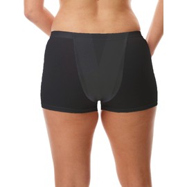 Vulvar Varicosity and Prolapse Support Boy-Leg Brief with Groin Compression Bands - Black - 2X