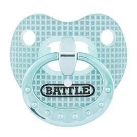 Battle Sports Binky Oxygen Football Mouthguard - Detachable Strap, Maximum Breathability, Works with Braces & No Boiling Required (Teal Diamond, One Size)