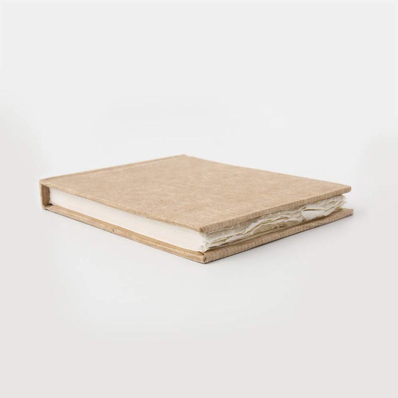 KHADI HARDBACK BOOK 13 x 16 cm White Rough