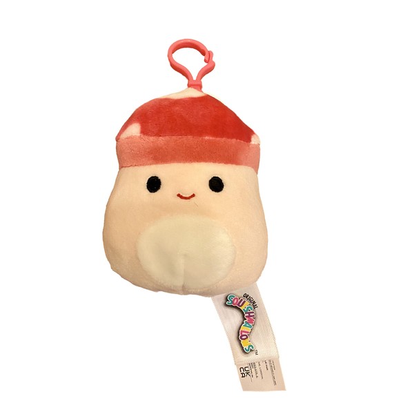 Squishmallows Official Kellytoy 3.5" Malcolm The Mushroom Clip On