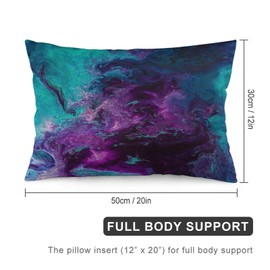 Purple Teal Turquoise Galaxy Nebulous Pillow Covers Decorative Preppy Lumbar Throw Pillowcase 12x20 Inch Couch Cushion Cover for Home Decor Living Room Bedroom College Dorm Bed Car Sofa Sofa