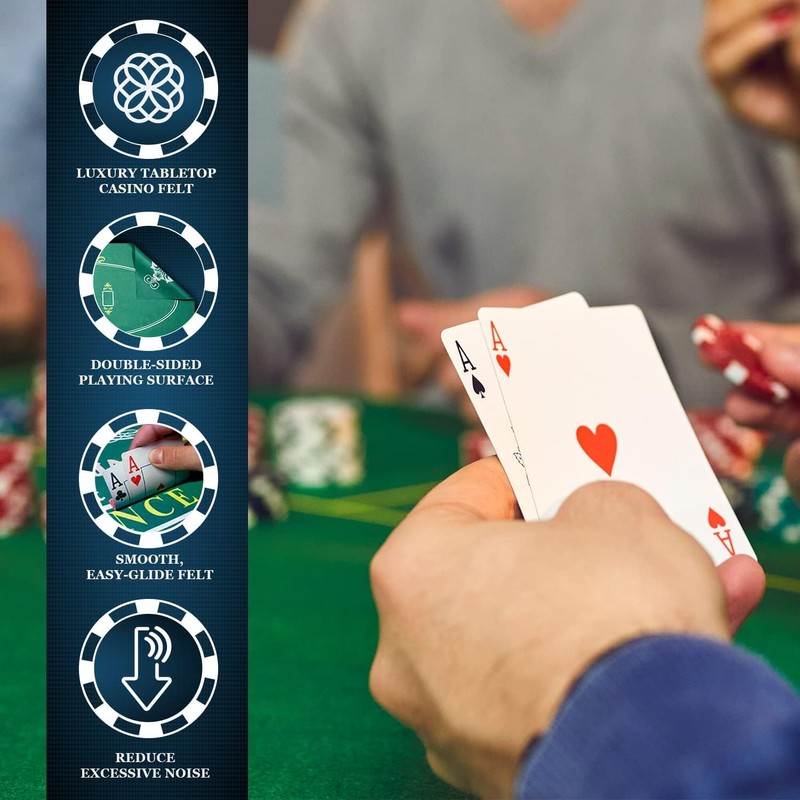 Poker Mat 36 x 72 inches with Storage Case, Double-Sided