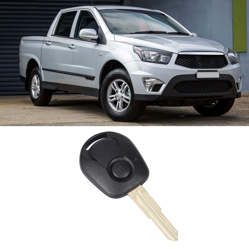 KSTE 2 Buttons Black Remote Key Case Fits for SsangYong