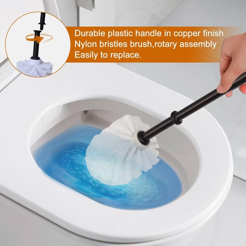 Black Bear Toilet Brush Holder - Resin Cub Covering Nose,