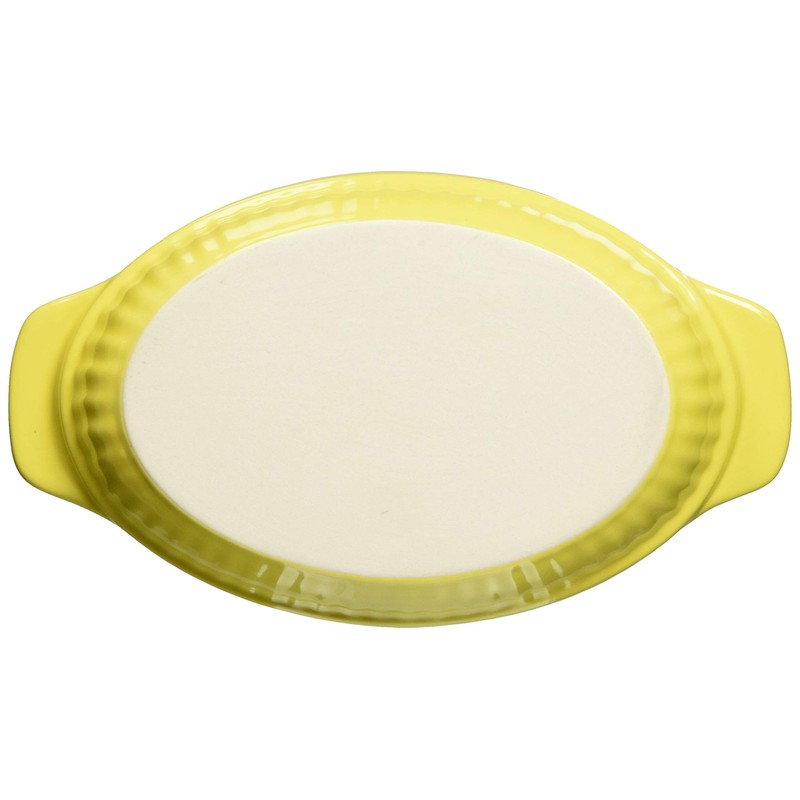 DELISH KITCHEN Pearl Metal Au Gratin Plate, Yellow, 7.5 x