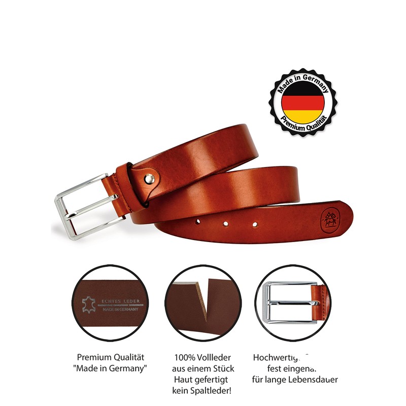 Cartvelli Men's Business Leather Belt with Gift Box Made in