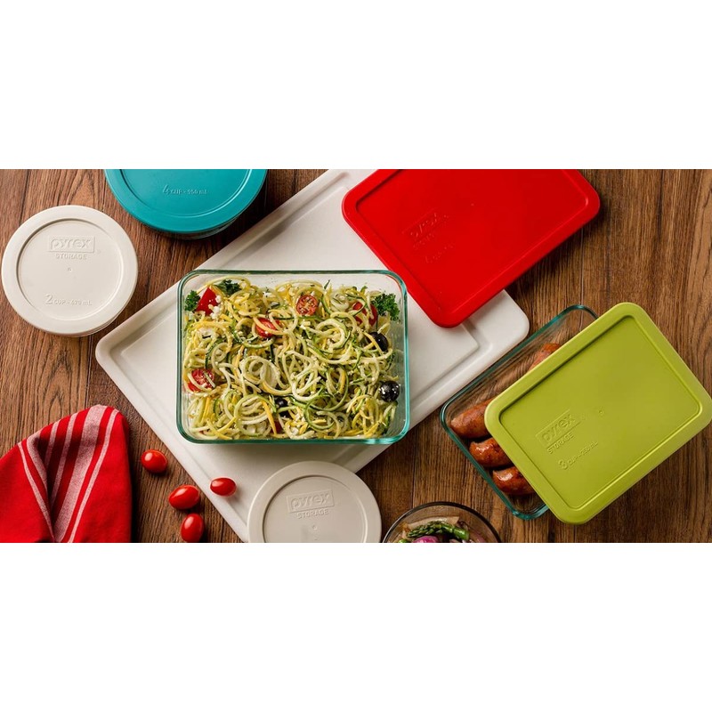 Pyrex 3-Cup Single Rectangular Glass Food Storage Container with Lid,