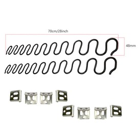 Carkio Replacement Springs, 2pcs 70cm Spring with 8pcs S-Clips 4.0 Wire Diameter Repair Kit for Sofa Furniture Interior Decoration Automotive