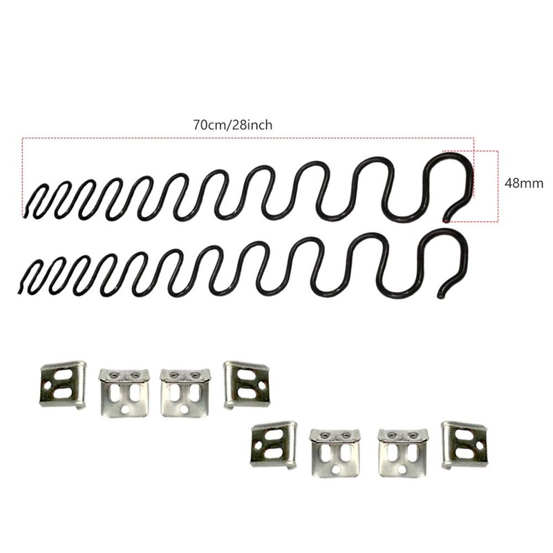 Carkio Replacement Springs, 2pcs 70cm Spring with 8pcs S-Clips 4.0