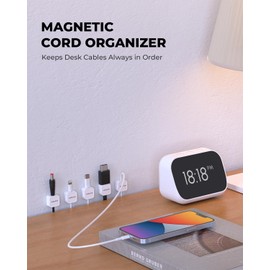 AORUICN 10 Pack Magnetic Cable Clips [Cable Smooth Adjustable] Cord Holder, Under Desk Cable Management, Adhesive Wire Holder Keeper Organizer for Home Office Desk Phone Car Wall Desktop Nightstand