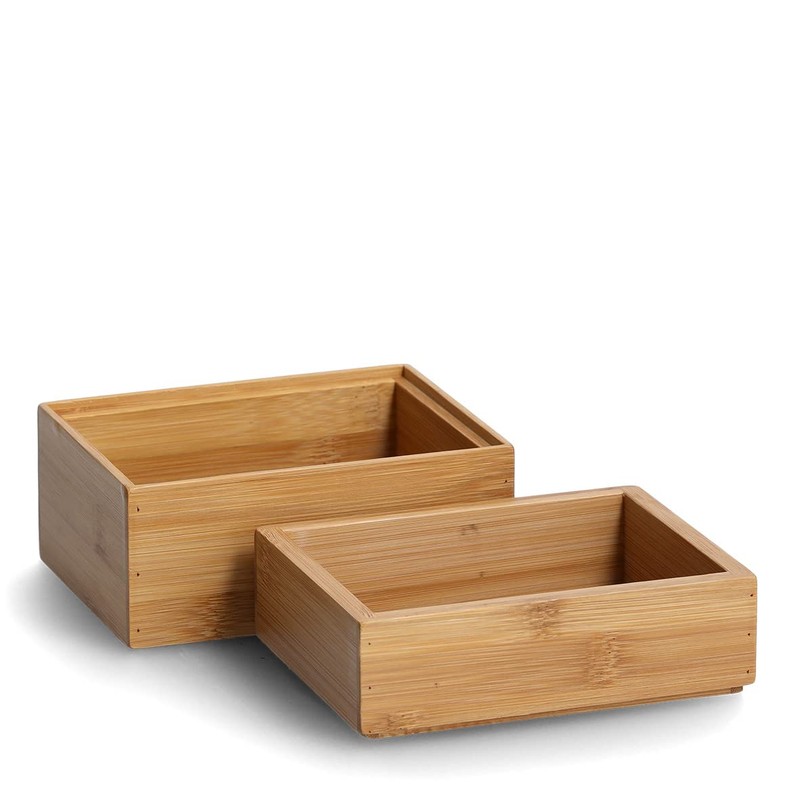 Zeller 13318 Organiser Box Set of 2 Bamboo Approx. 14.5