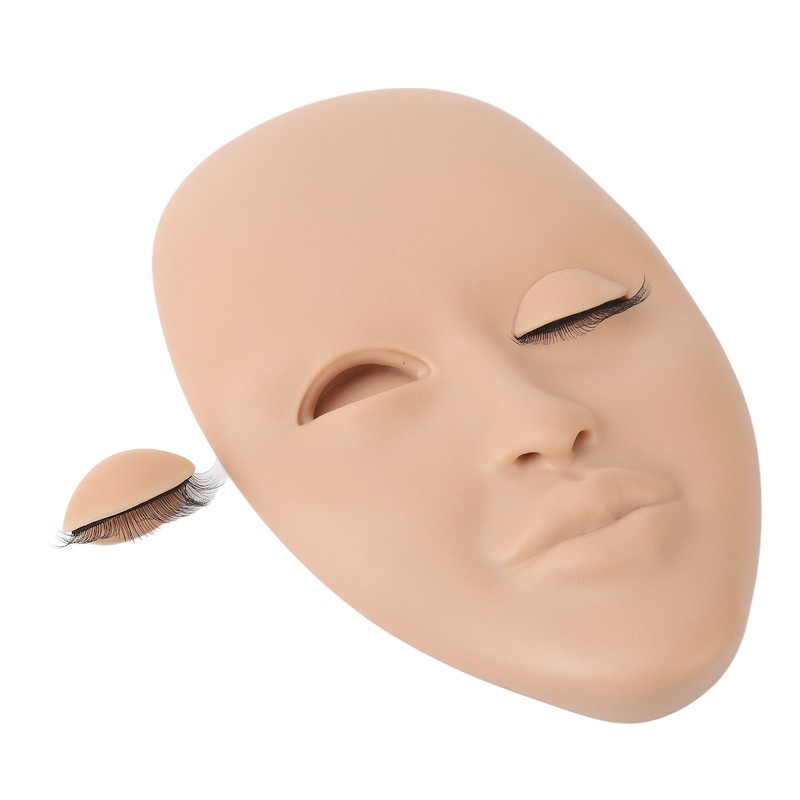3pcs Lash Mannequin Head Double Layers Realistic Training 3D Rubber