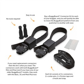 Lascal BuggyBoard Universal Connector Kit for Mini, Maxi & Maxi Plus, Pram Accessory Connects BuggyBoard to Pram and Pushchair, Black Fittings