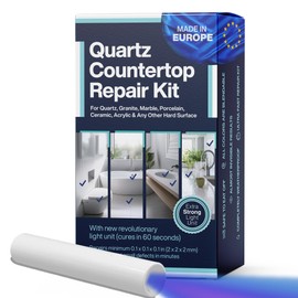 Nnrepair Quartz Countertop Repair Kit DIY (Clear, White Acrylic & Dark White Color) - Fix Your Defect Like a Pro I Suitable for Most Repairs I Fix Broken Chips in Minutes