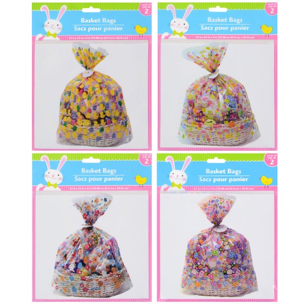 (2) Pack of Easter Cellophane Basket Bags 22-in. X 25-in