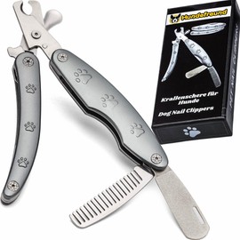 Hundefreund Krallenschere für Hunde mit Nagelfeile und Kamm - Hundesalon Qualität mit Sicherheitssystem zur Krallenpflege mit Krallenfeile Krallenschneider für Hundekrallen - Hund ab mittelgroß