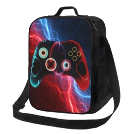 Gaakvrr Video Game Controller Insulated Lunch Bag for Boys - Reusable Lunch Box - Portable Lunch Tote for Women Men and Kids