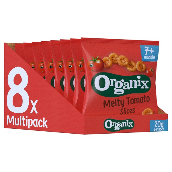 Organix Melty Tomato Slices Organic Baby Finger Food Snack 7+ Months 20g (Pack of 8)