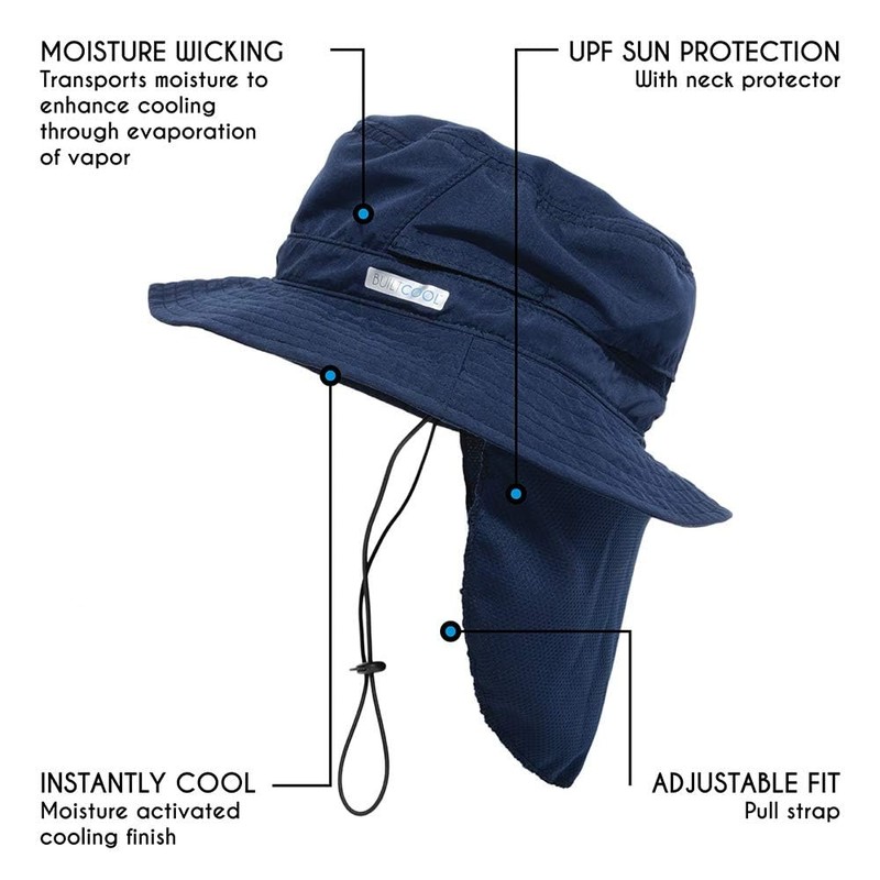 BUILTCOOL Adult Cooling Bucket Cap with Neck Shade – Boonie