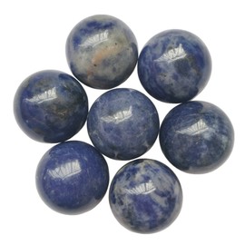 Manekieko 7 Pcs Natural Sodalite 2cm Crystal Sphere Ball Set,Feng Shui Chakra Aura Home Desk Decor Decorative Collection