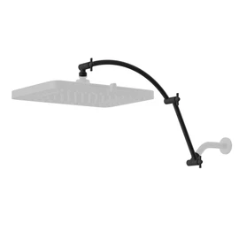 Hibbent All Metal 20'' Shower Head Extension Arm, Brass Flexible Height & Angle Adjustable Shower Arm Extender with Lock Joint, Universal Connection Stainless Steel Pipe Height Extending, Matte Black