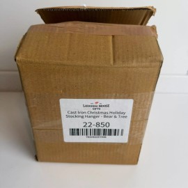 Unbranded Cast Iron Stocking Hanger Holder Bear Pine Trees Christmas