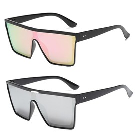 JNGTKL Rave Glasses, 2 Pcs Rave Glasses, Fashionable And High-end Rave Sunglasses, Square Sunglasses Women Used For Summer Beach Play And Daily Travel Decoration