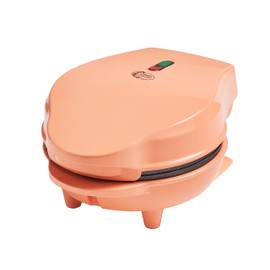 Bestron Mini Waffle Iron for Classic Waffles 10 cm, Small Waffle Maker with Non-Stick Coating, Ideal for Children's Birthdays, Easter or Christmas, Sweet Dreams Collection, Colour: Orange