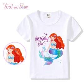 Mermaid Outfit Set – Shirt, Rainbow Tutu Dress, Satin Sash, Headband – Birthday Gifts for Girls Costume (Rainbow Mermaid 2, 9-10 Years)