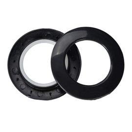 WCIC 32PCS Curtain Grommets Rings 1-9/16"(40mm) Plastic Eyelet Rings Clips DIY Nanoscale Low Noise Roman Ring for Window Curtain Rod Black