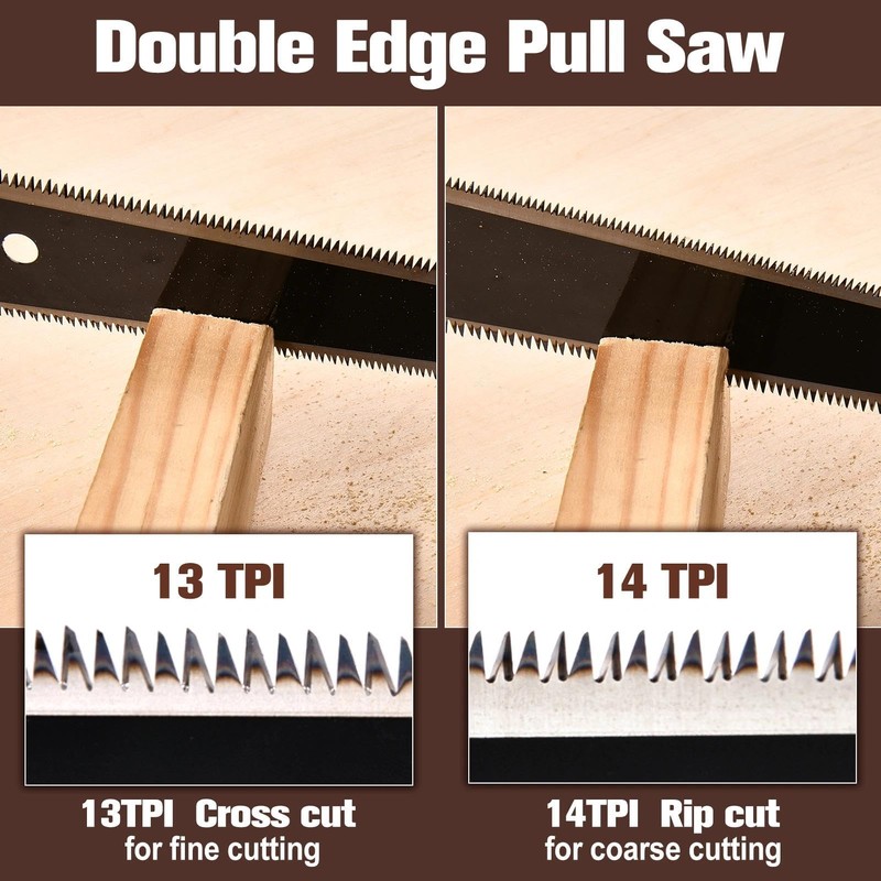 GOLD DEER 8Inch Folding Japanese Pull Saw 13/14 TPI Double-Edged