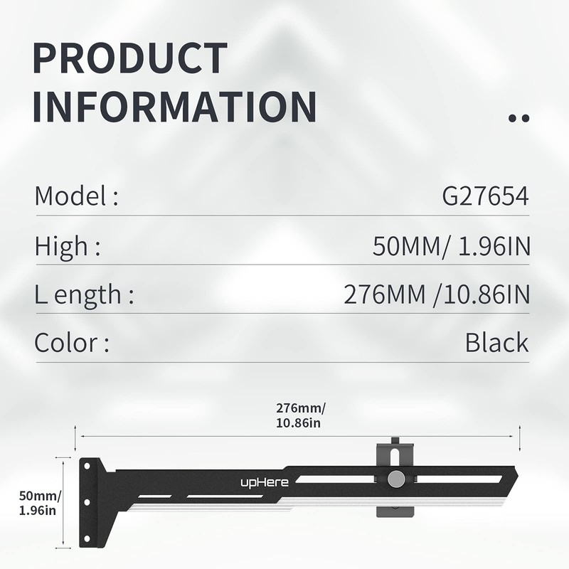 upHere Black & White GPU Support Bracket - Graphics Card