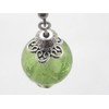 Handgefertigte Ohrringe aus hellgrünem Lampwork-Glas und versilbertem Messing, Vintage-Stil, französisches